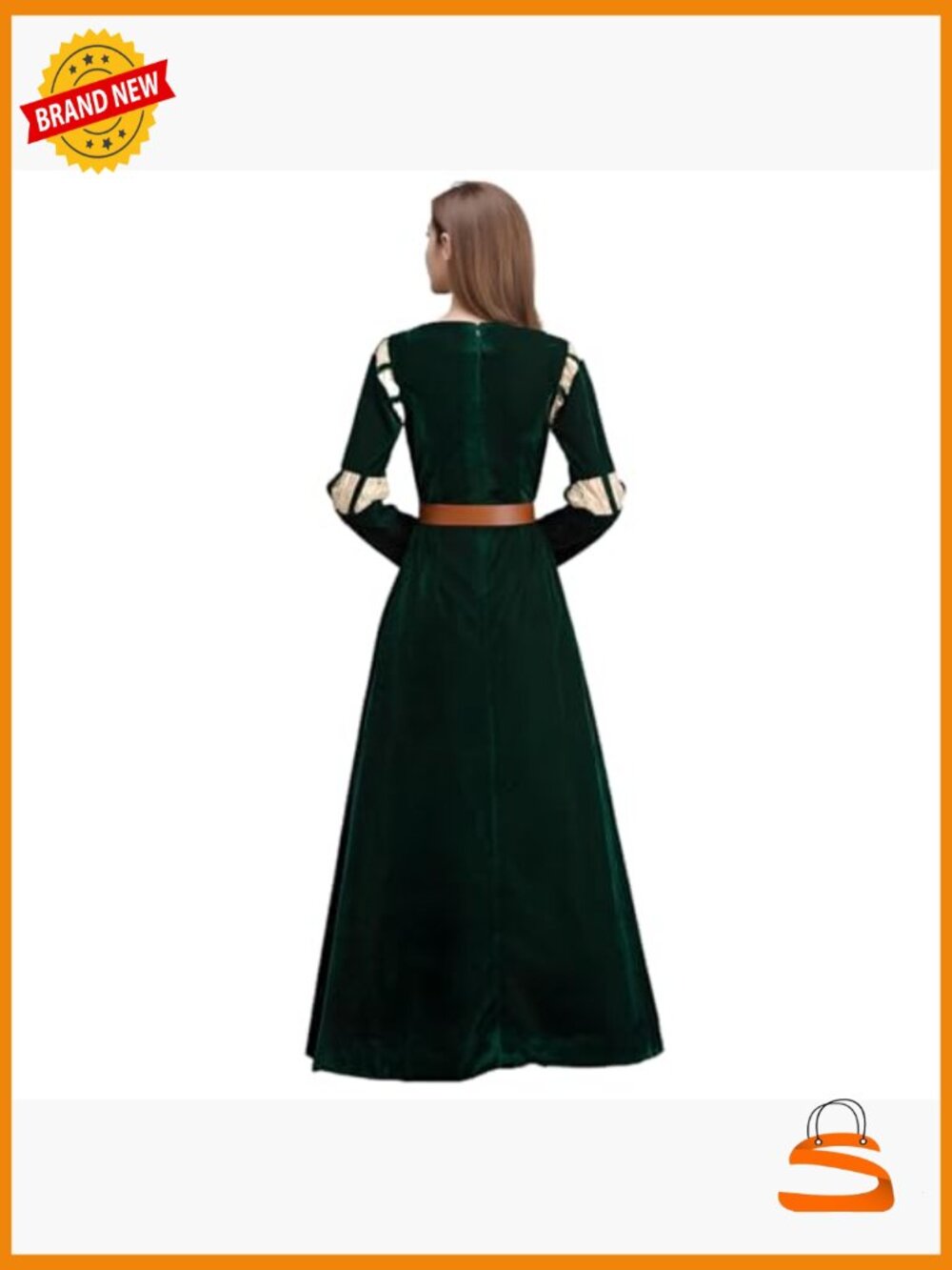 Renaissance Medieval Princess Maxi Dress with Belt - Picture 2 of 5